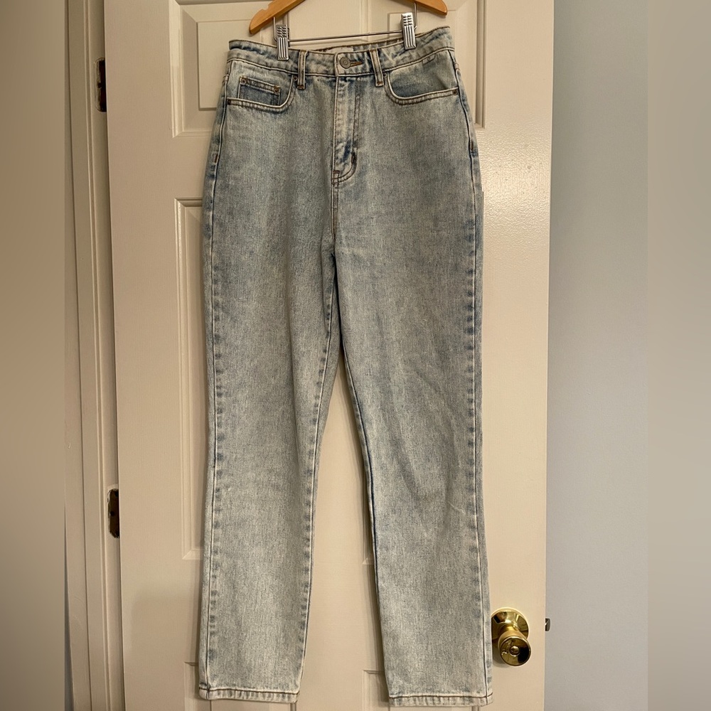 Rhythm. Denim Light Wash High Waisted Relaxed Straight Leg